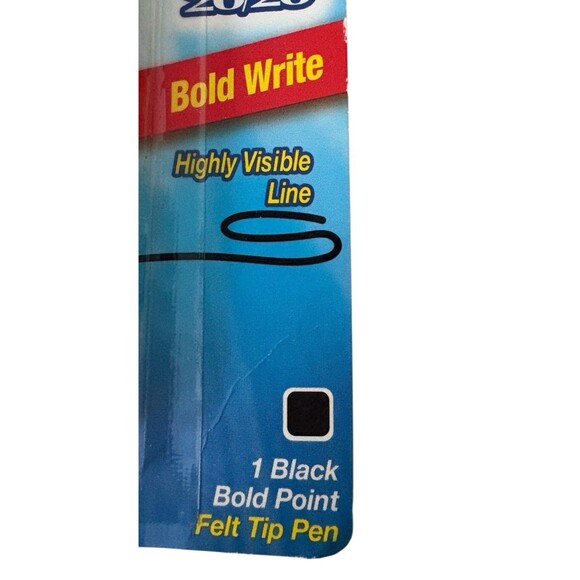 Papermate 20/20 Bold Write Felt Tip Pen Black Bold Point Highly Visible Line New - Picture 3 of 8